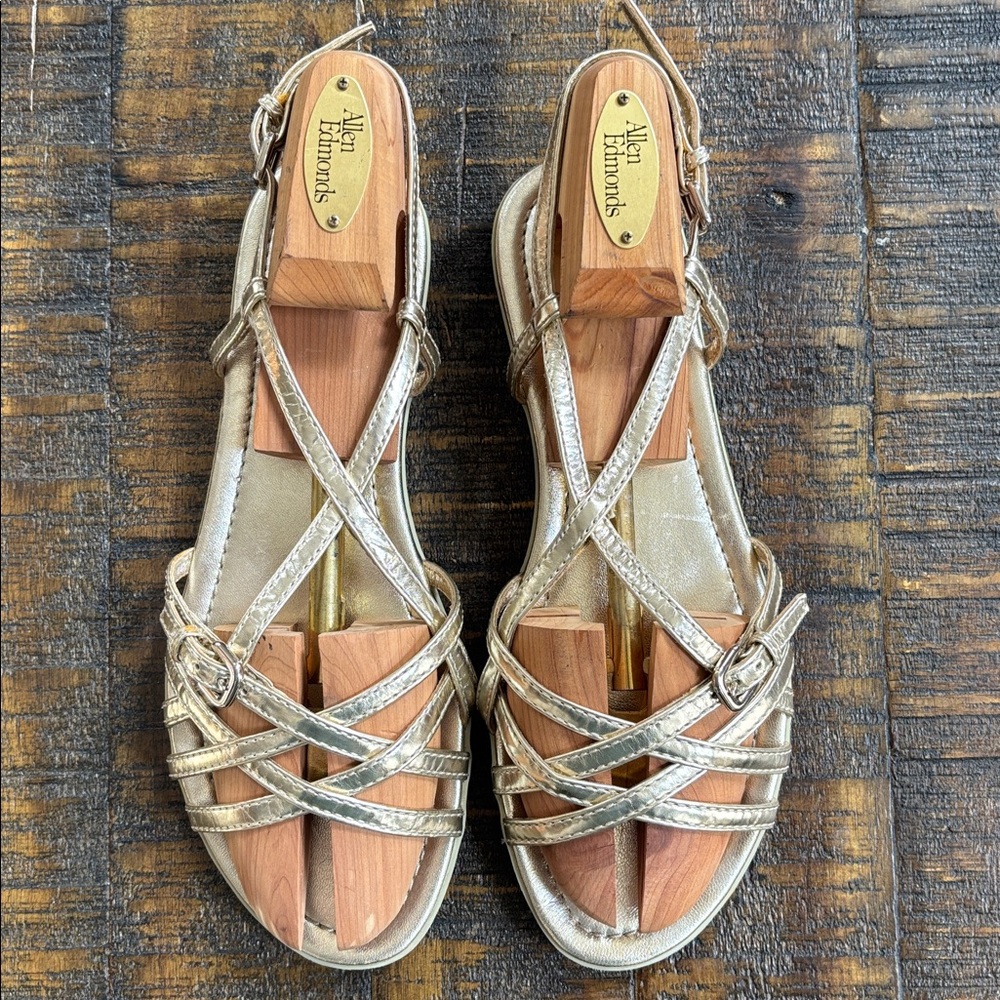 Prada Women's Metallic Gold Sandals - Picture 4 of 4